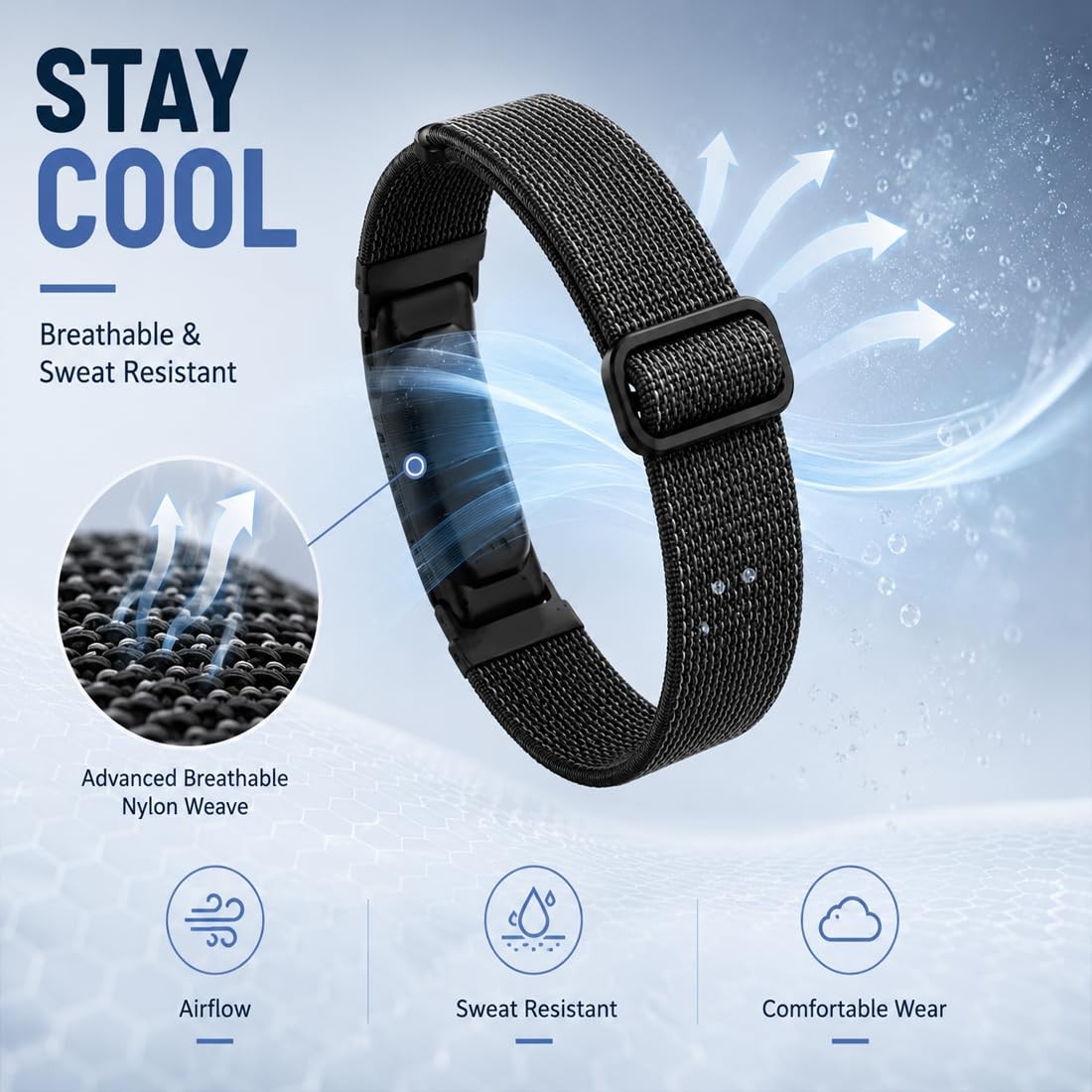 For Google Fitbit Air 2026 Nylon Adjustable Sports Loop Replacement Band Strap