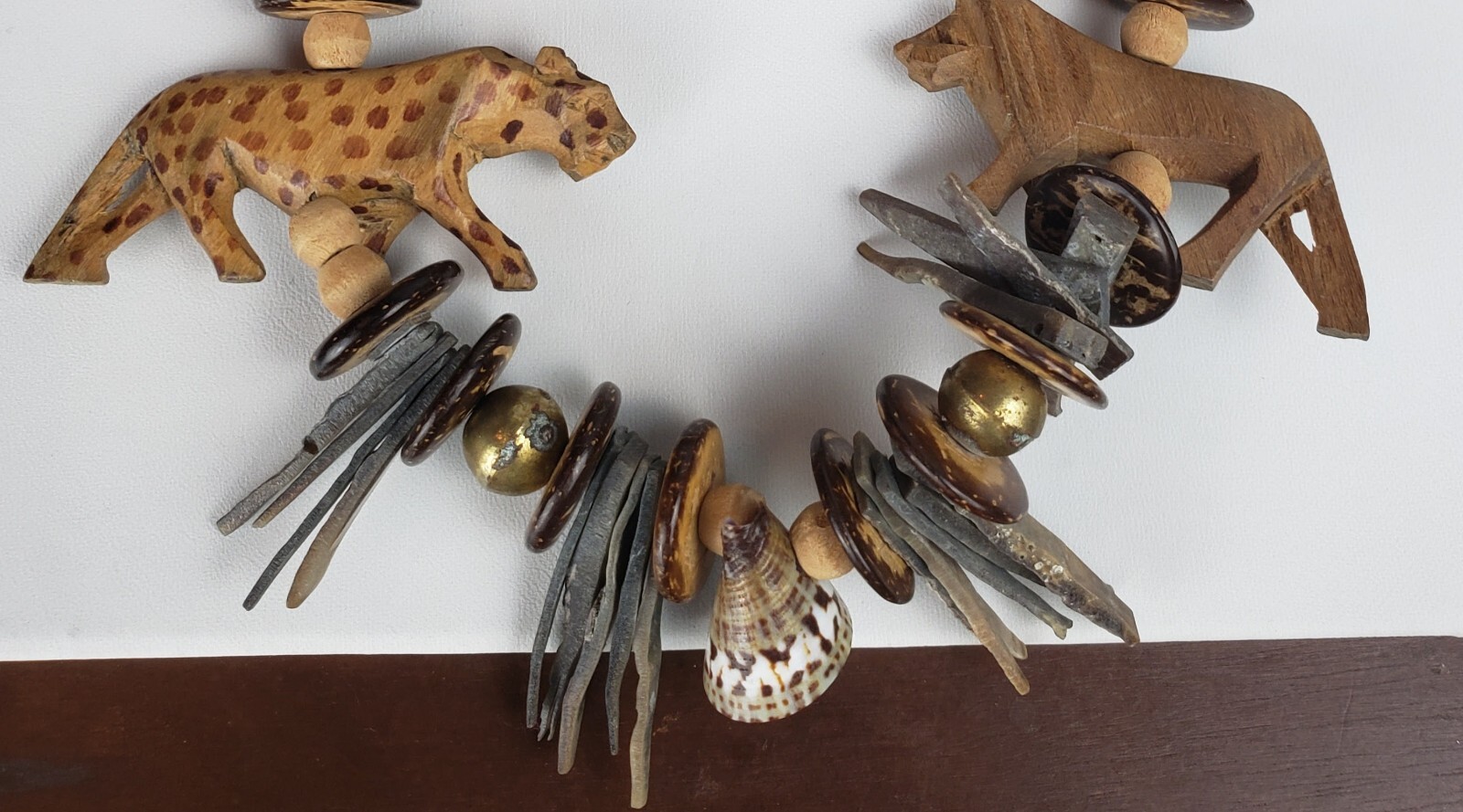Vintage Wood Jewelry Set(Necklace 13in, 17in Bangle & Earrings) See Description!