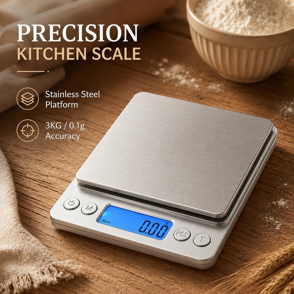 Digital Scale 3000g x 0.1g Jewelry Gold Silver Coin Gram Pocket Size Herb Grain