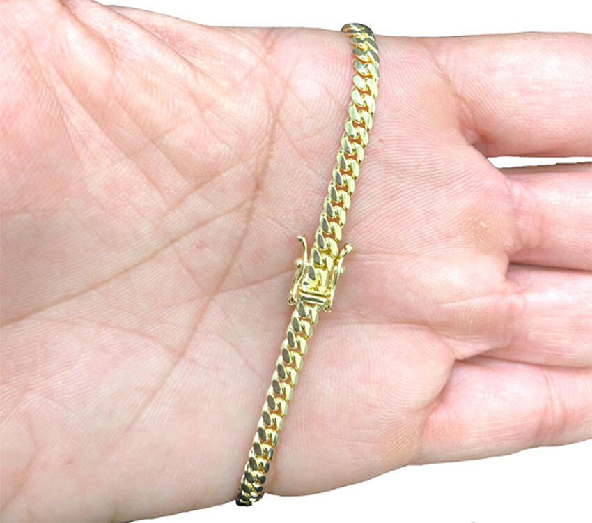 14k Solid Yellow Gold Miami Cuban Link 4mm Chain Necklace Bracelet 7″-30″