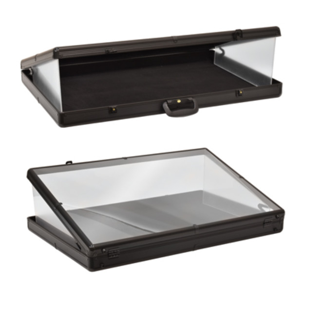 36″X24″ Acrylic Clear Top Display Locking Travel Case Trading Coin/Card/Jewelry