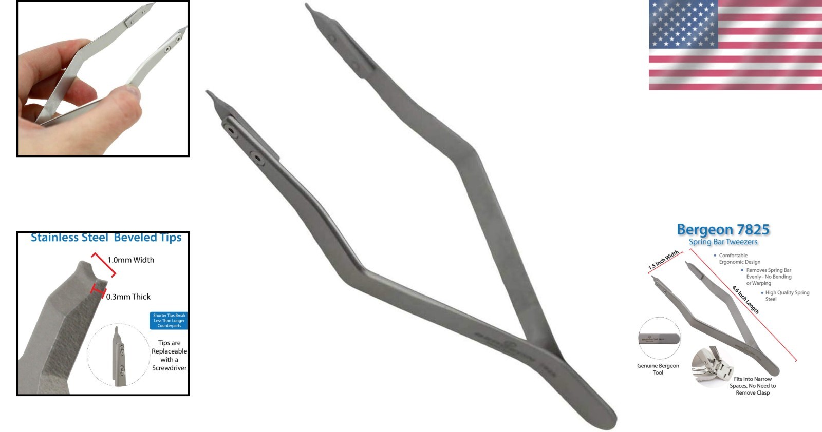 Compact Spring Bar Fitting Tweezer