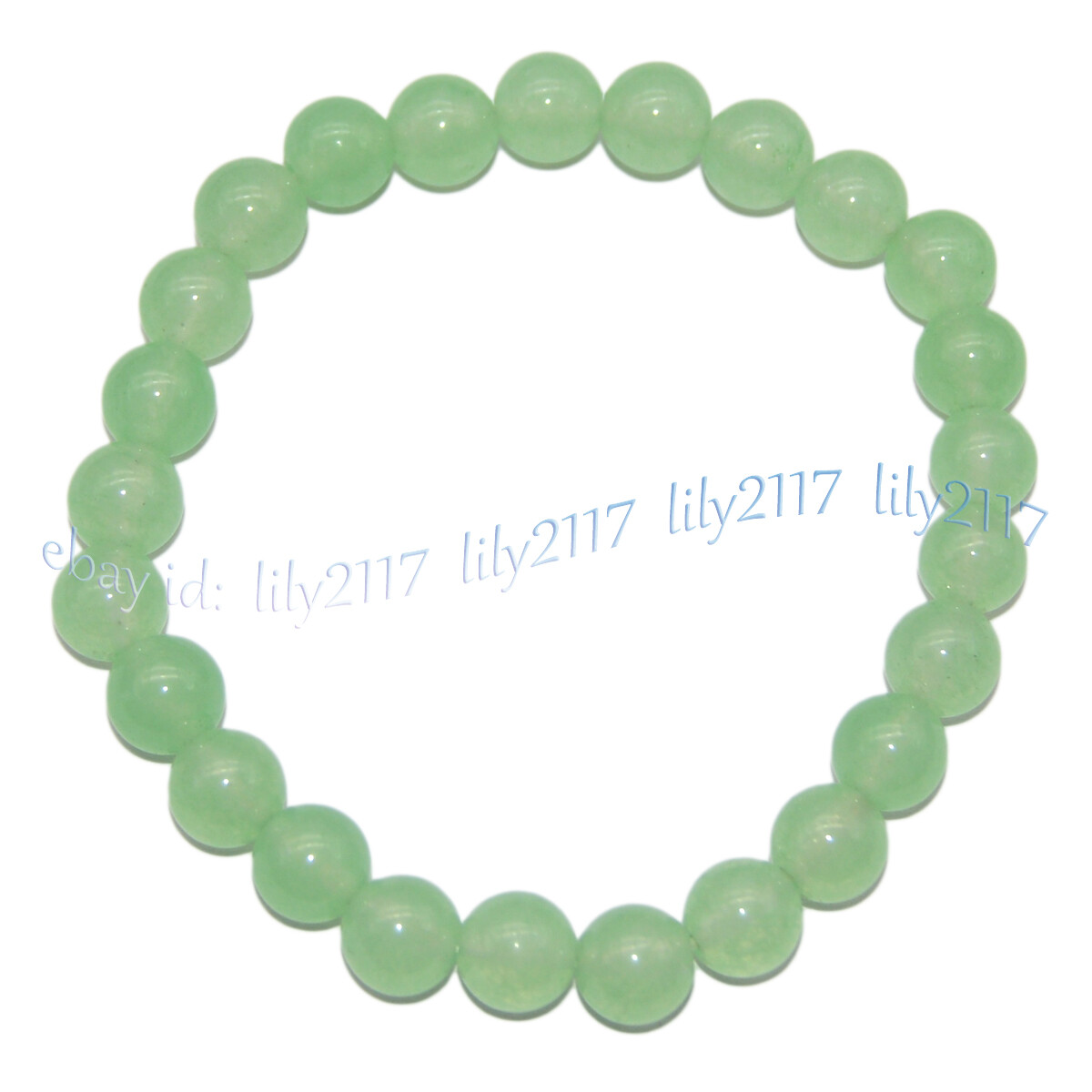 8mm Assorted Multicolor Natural Gemstone Round Beads Elastic Bracelet 7.5”