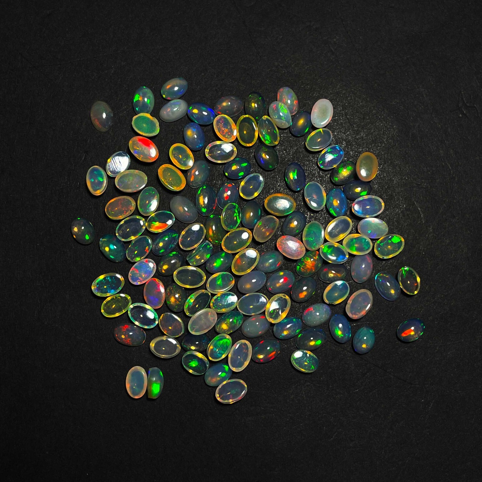 Natural Ethiopian Opal Oval Cabochon Loose Gemstone Lot 18 Pcs 4*6 MM 5 CT