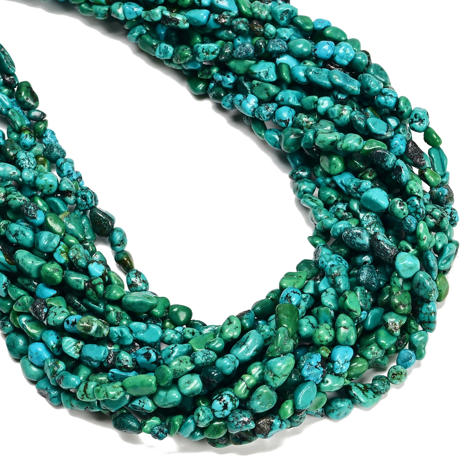 Natural Blue Green Turquoise Nugget Shape Beads Size 3×5-4x6mm 15.5” Strand