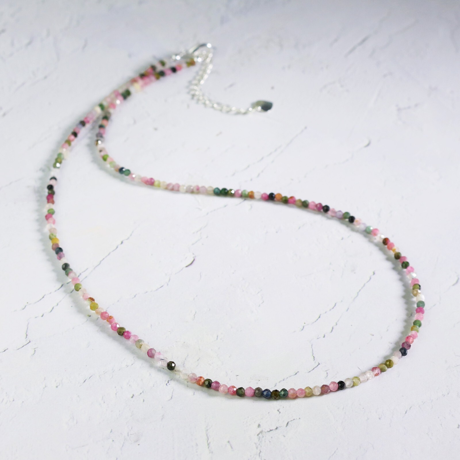 Natural Multicolor Tourmaline Beads Dainty Choker Gemstone Crystal Necklace Gift