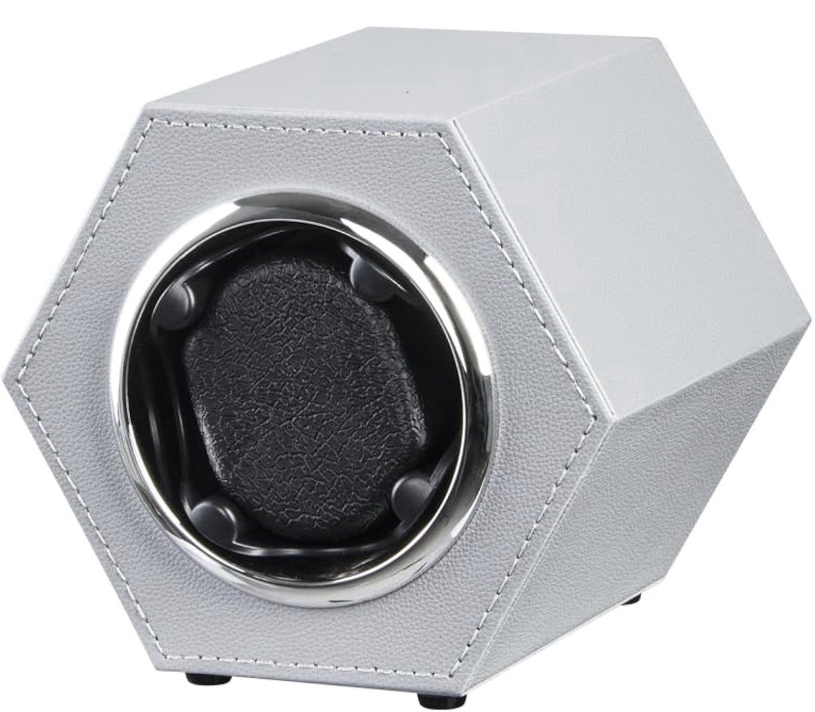 Automatic Single Watch Winder with Quiet Japanese Motor,Premium Grey-147E