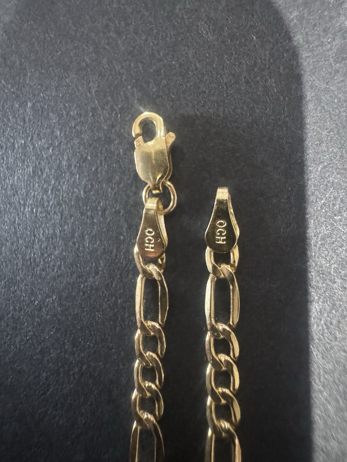 Solid 14K Yellow Gold Figaro Chain Necklace 20″ Long 4.15g Genuine Mens