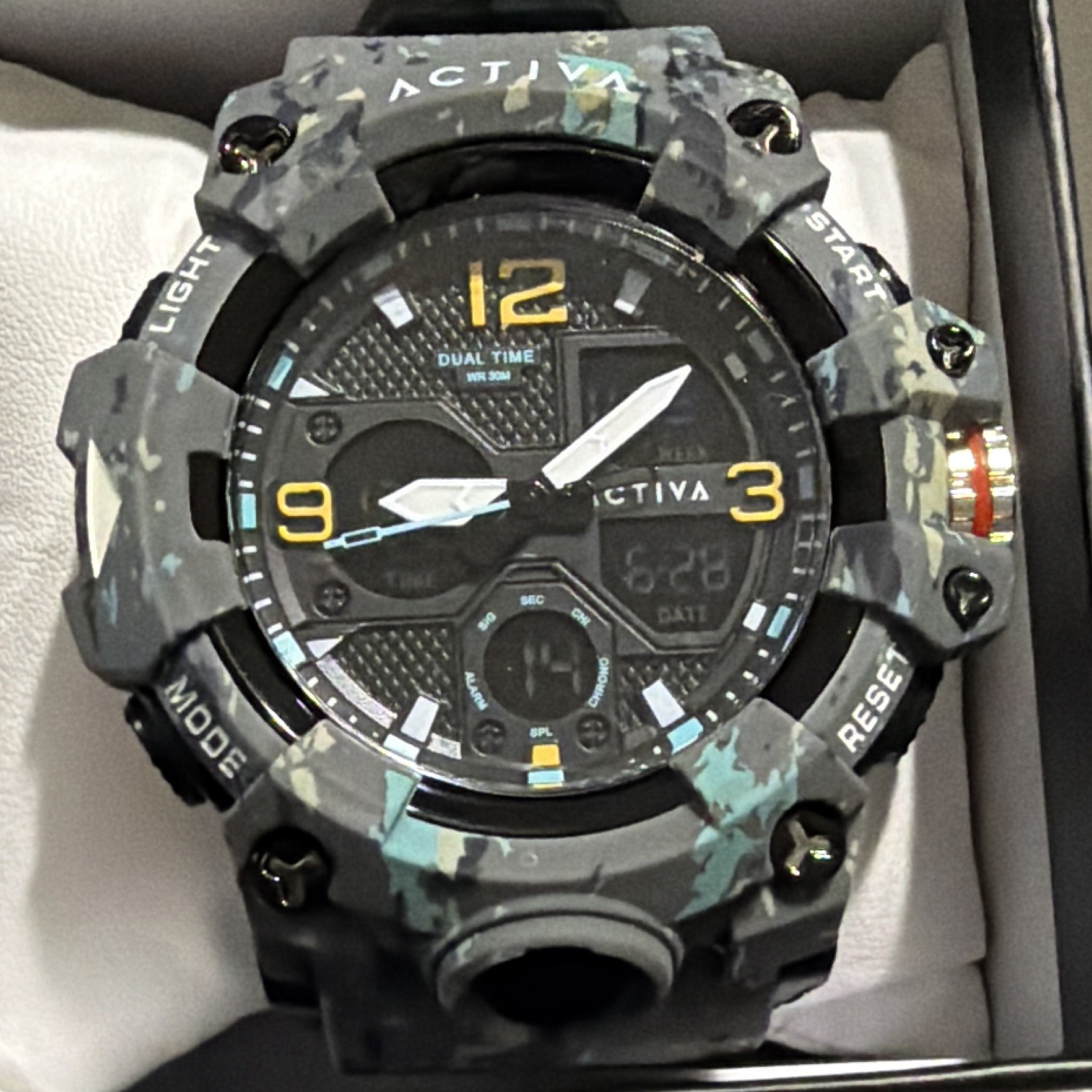 Activa Decus X Invicta Digital Men’s Watch – 49mm. Camouflage. Grey (ACW8008-002