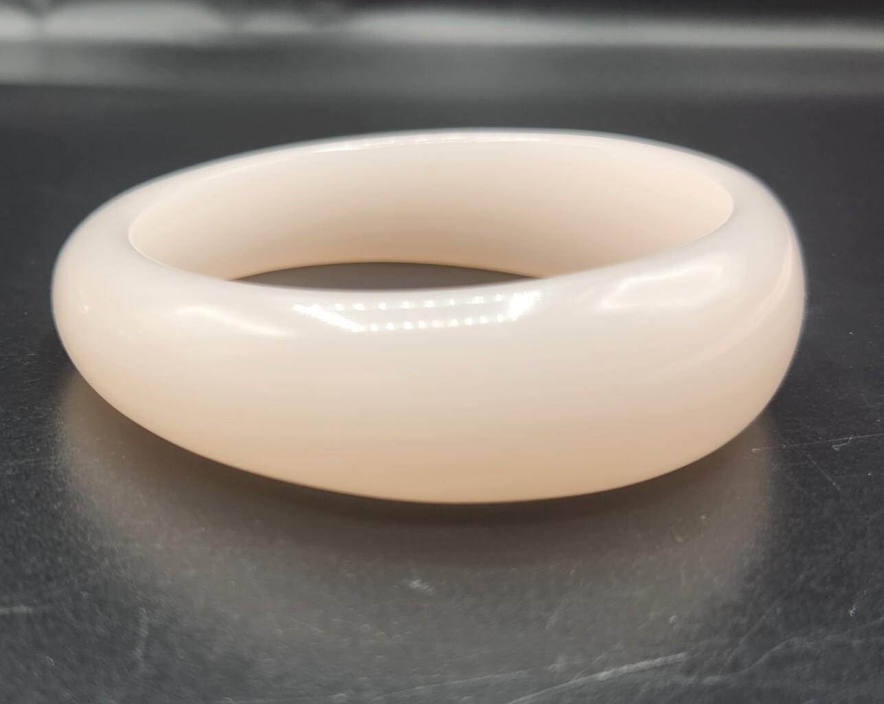 Very Light Pale Pink Acrylic Graduated Bangle Bracelet