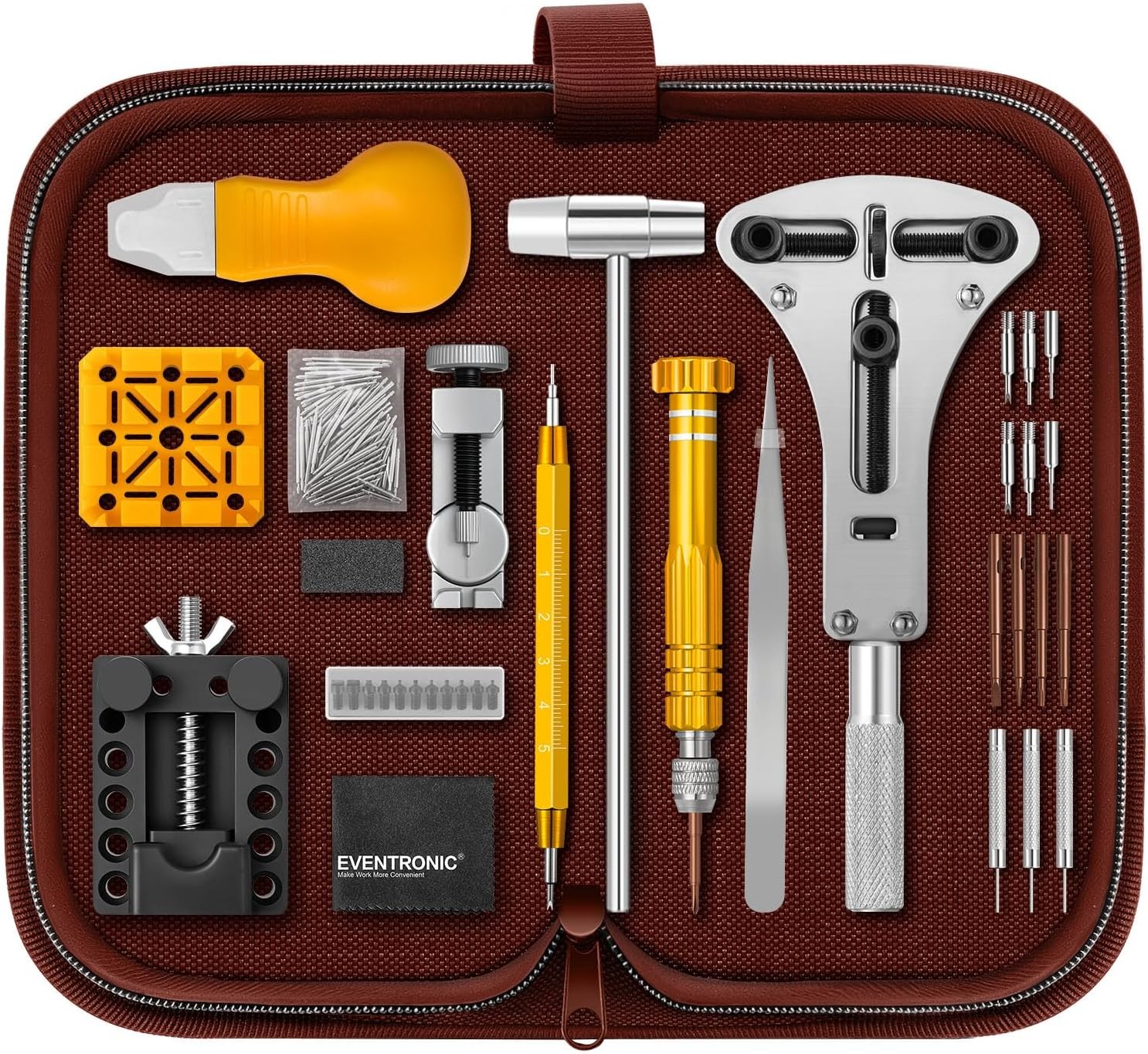 Eventronic Professional Watch Band Adjustment Repair Tool Kit with Storage Case