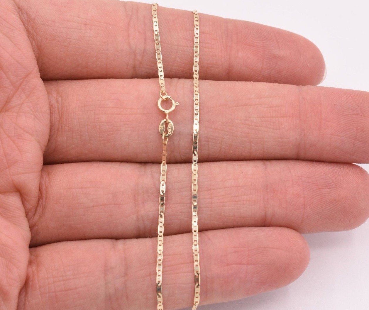 High Polished Mariner Anchor Anklet Chain Real 10K Solid Yellow Gold 10″