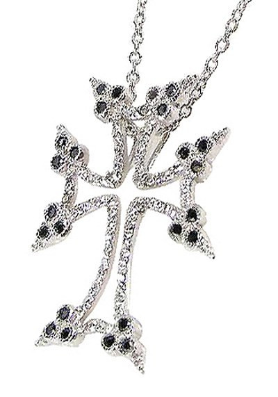 ARMENIAN STERLING SILVER CZ CROSS ORTHODOX ARMENIA PENDANT – NEW