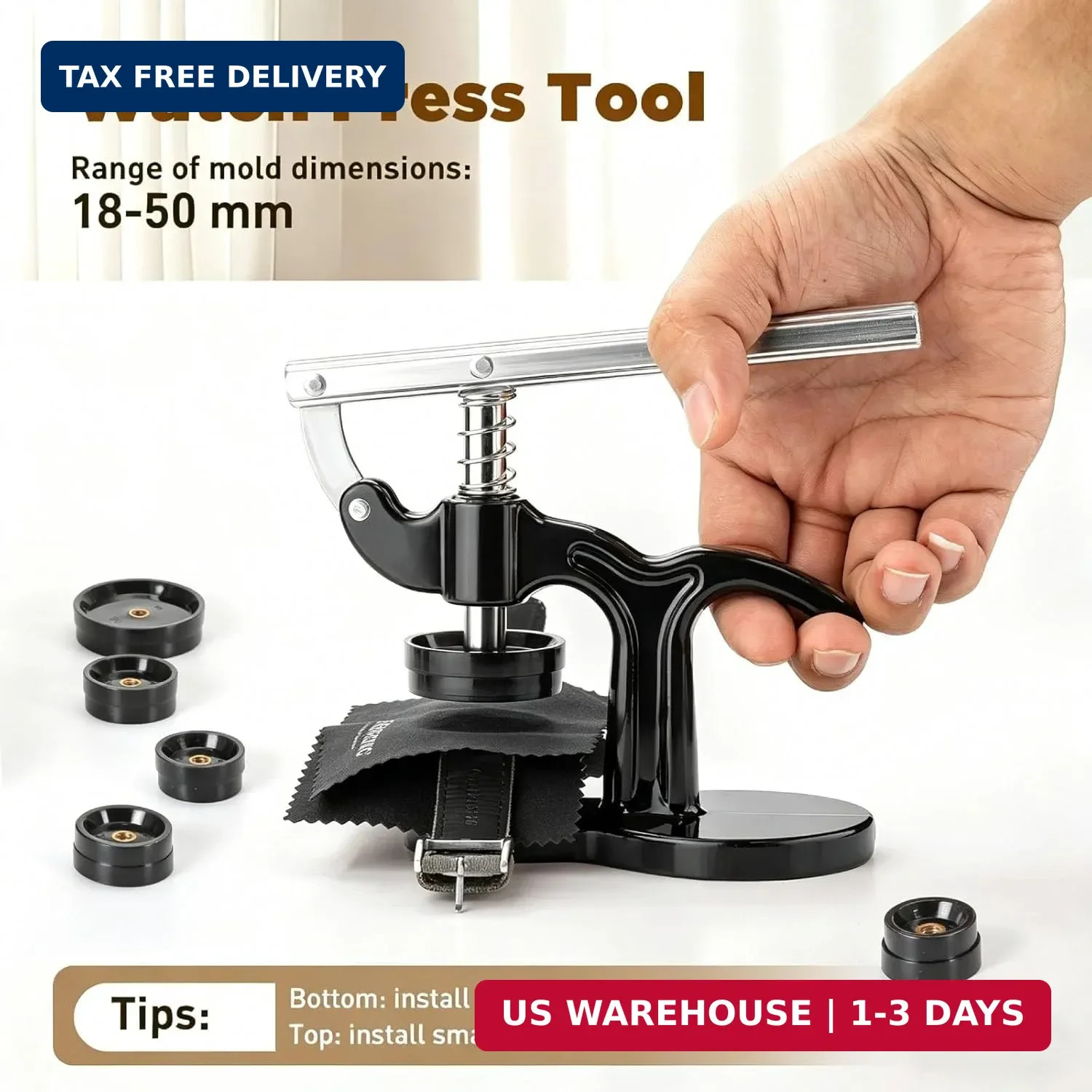 [Combination Version]Eventronic Watch Repair Tool Kit + Watch Press Tool 154PCS,