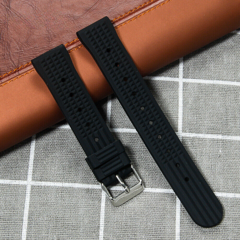 Rubber Silicone Watch Strap Diver Sport Waterproof Wristband 20 22mm for Seiko