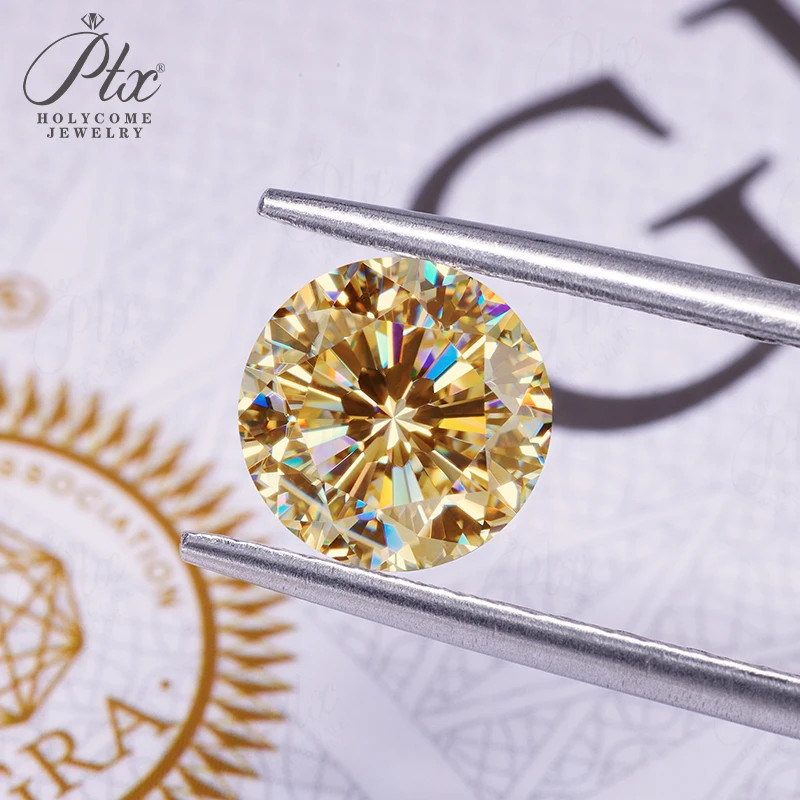Multicolor Round 0.5-5ct Moissanite Loose 9 Hearts 1 Flower Cut GRA for Jewelry