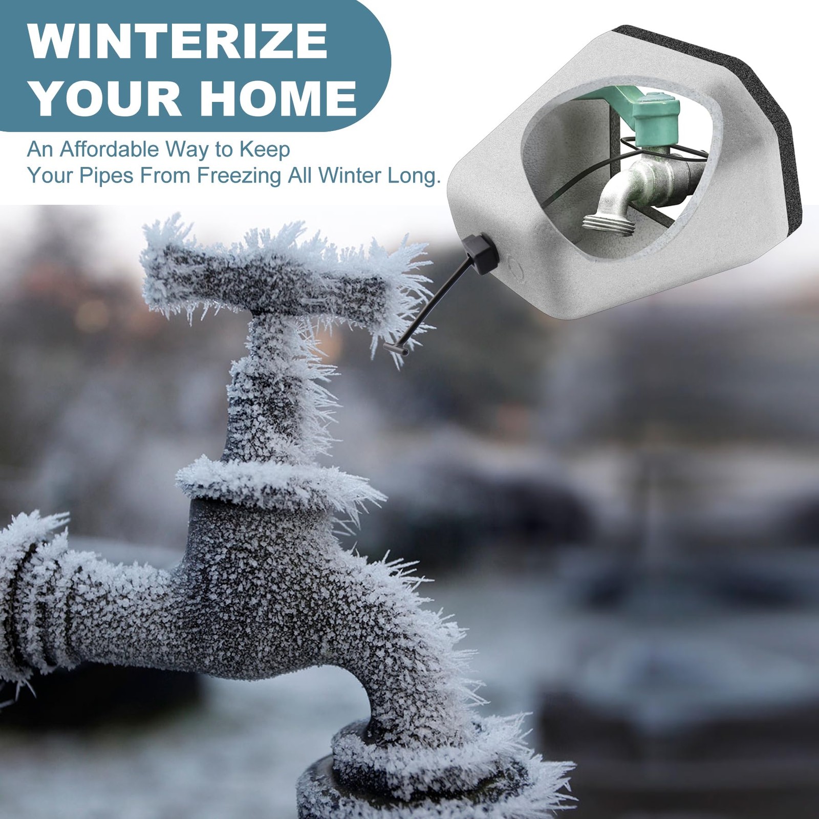 Outdoor Faucet Covers for Winter Freeze Protection, Foam Spigot Covers Winter…