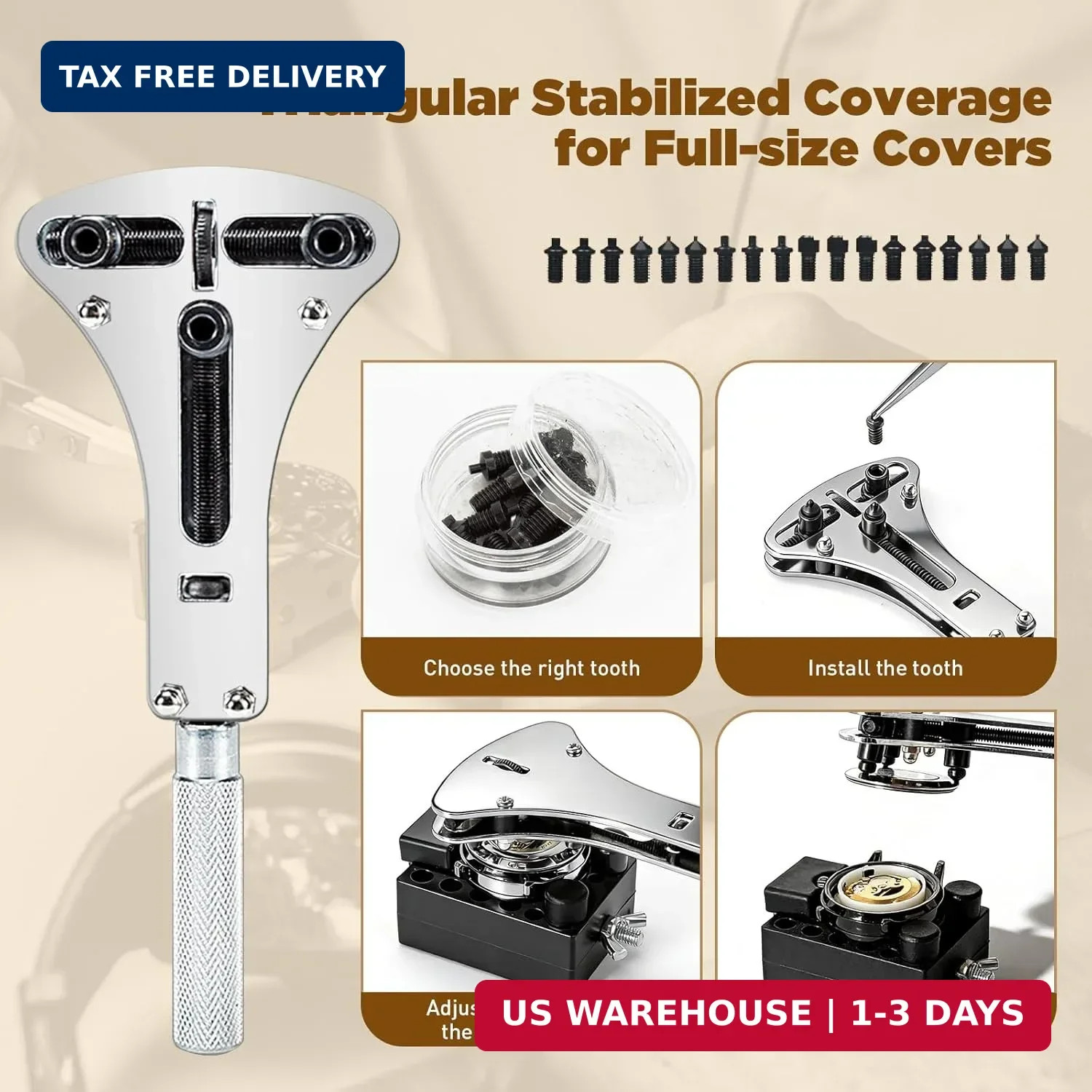 [Combination Version]Eventronic Watch Repair Tool Kit + Watch Press Tool 154PCS,