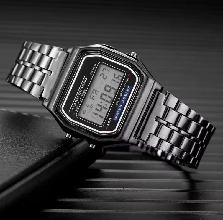 F-91W-1 Men’s 2025 Digital Watch Gray Resin Alarm Light Waterproof New