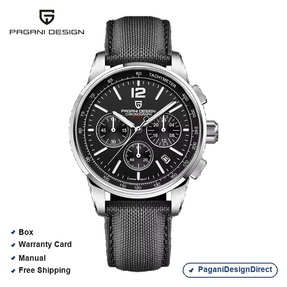 Pagani Design PD-YS008 Black Chronograph Nylon Automatic Men’s Watch