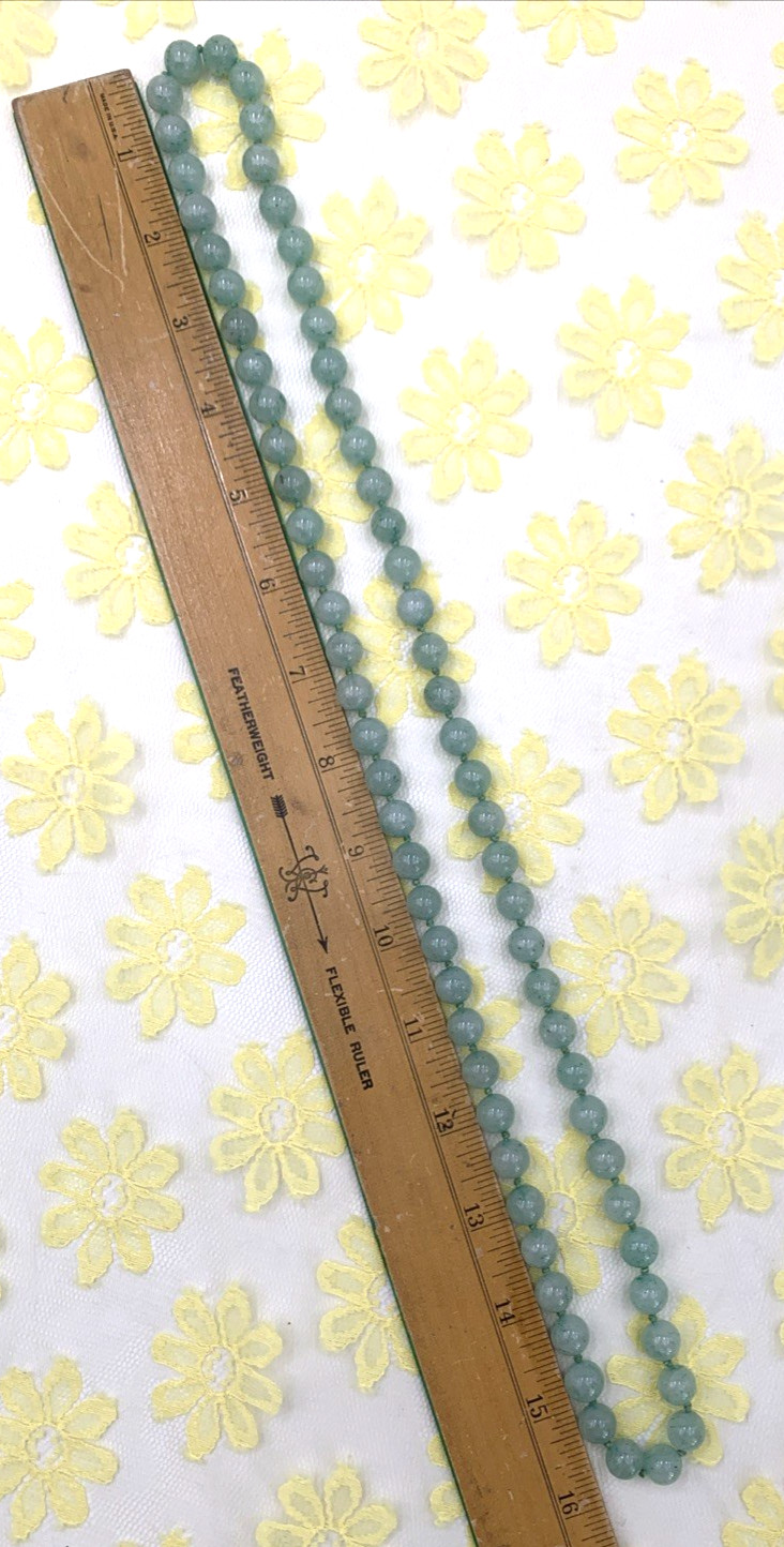 Green 10mm Aventurine Quartz Beaded Necklace Hand Knotted 10mm Round Strand 32″