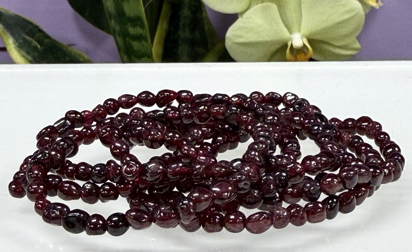 Wholesale Lot 6 Pcs 5mm Garnet Tumble Stretch Bracelet Natural Crystal