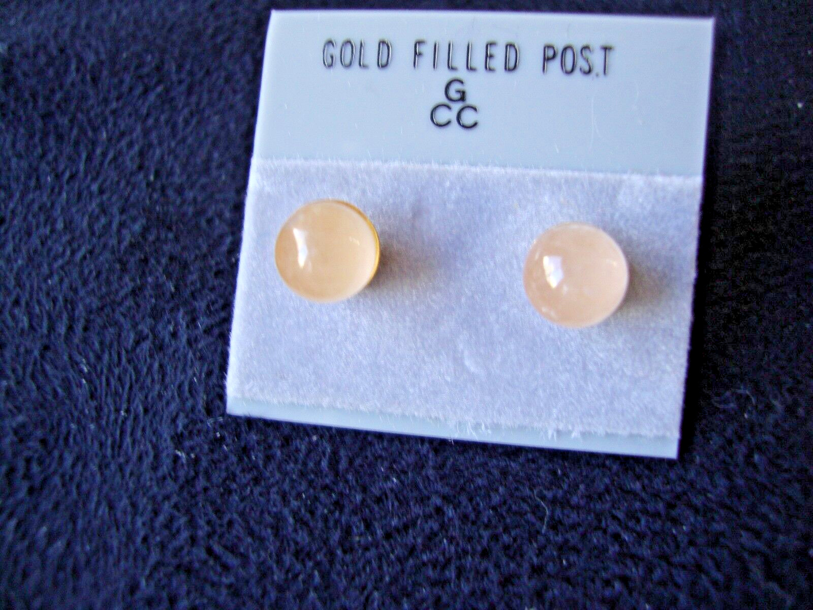 VINTAGE 1970s CLASSIC ROSE QUARTZ 6MM BEAD/BALL GOLD FILLED POST STUD EARRINGS