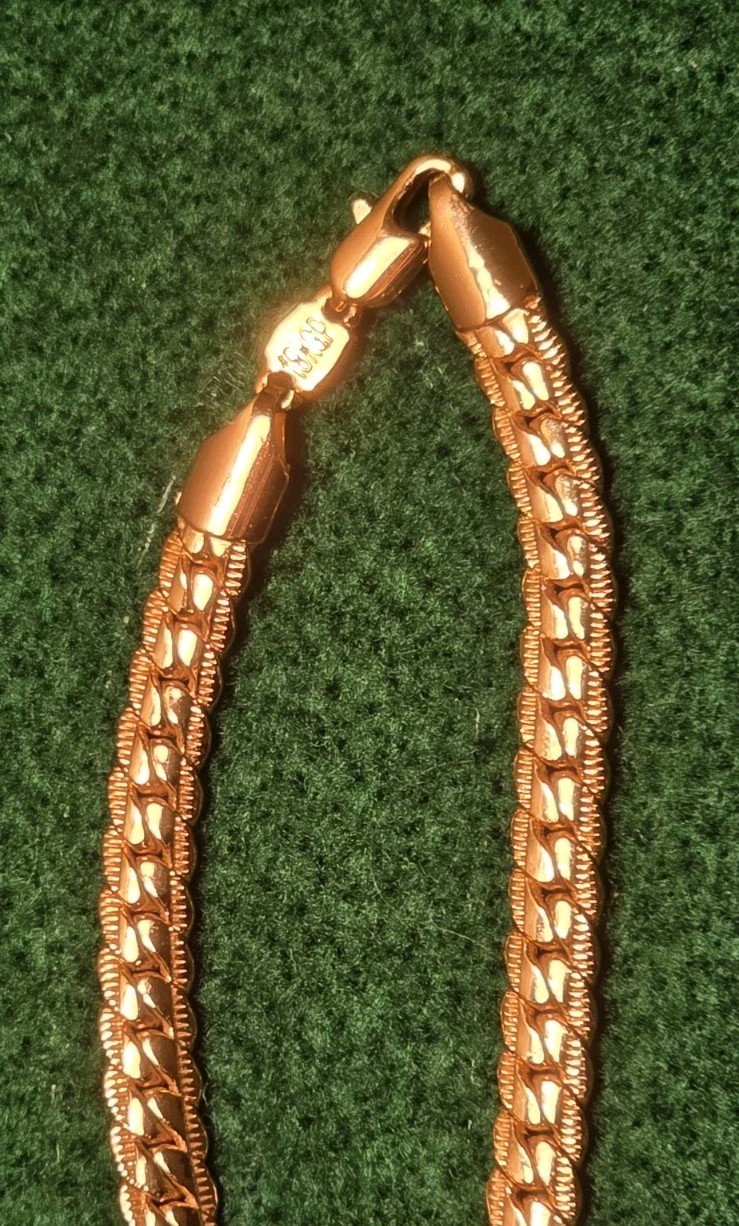 18k gold-plated Franco/Foxtail chain – Gold Chain Necklace thick flat