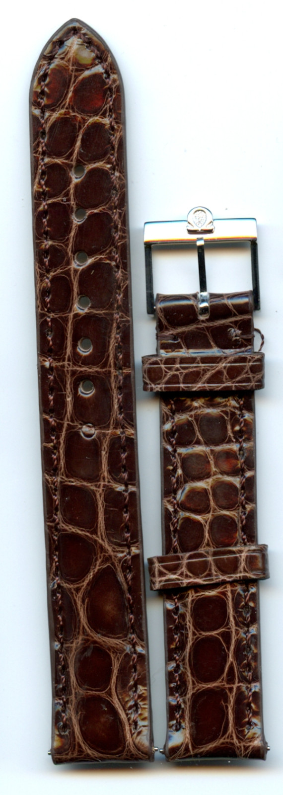 Deep Cognac Alligator Strap & Vintage Omega Buckle Gold or Steel