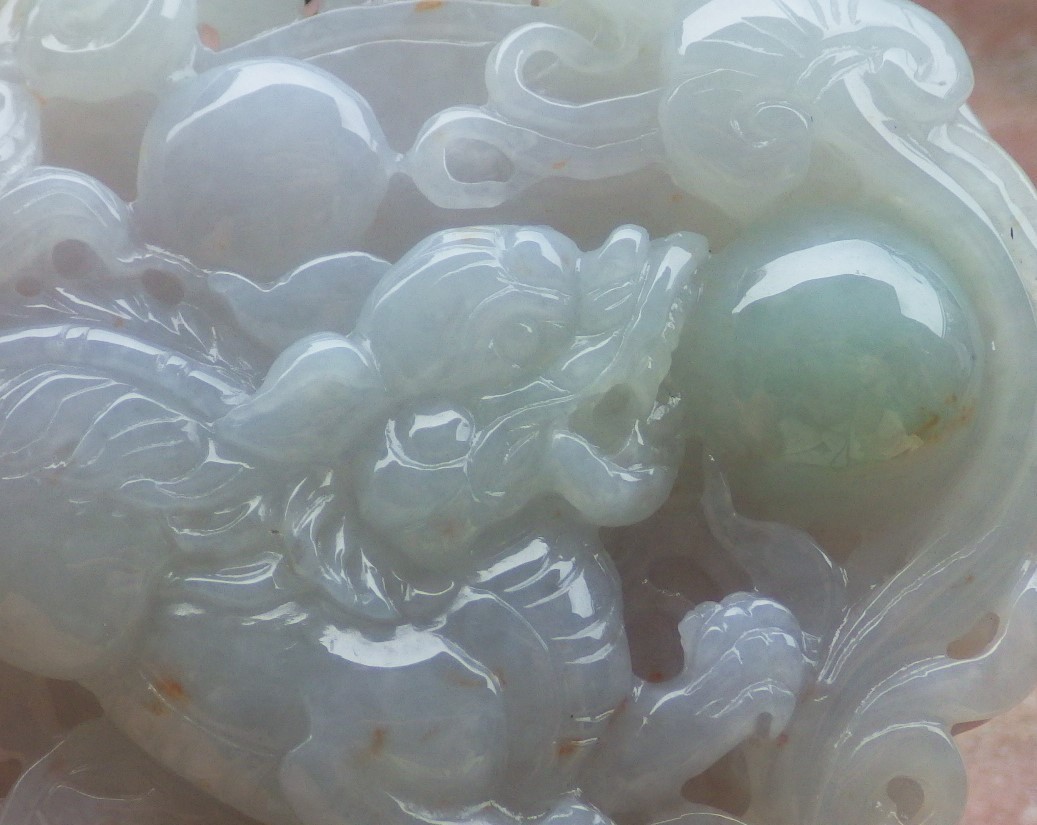 Video Certified Green Natural A Jade jadeite Pendant Dragon Pi Xiu 133360 VS