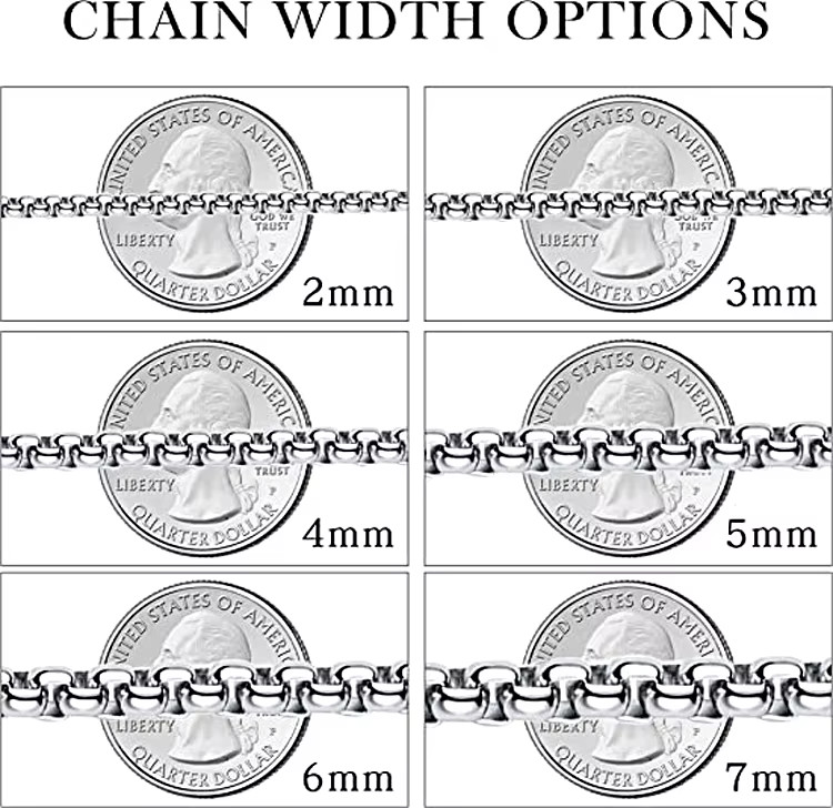 Stainless Steel Chain Necklace 16-36″ Smooth Box Rope Silver 2/3/4/5/6/7mm N69