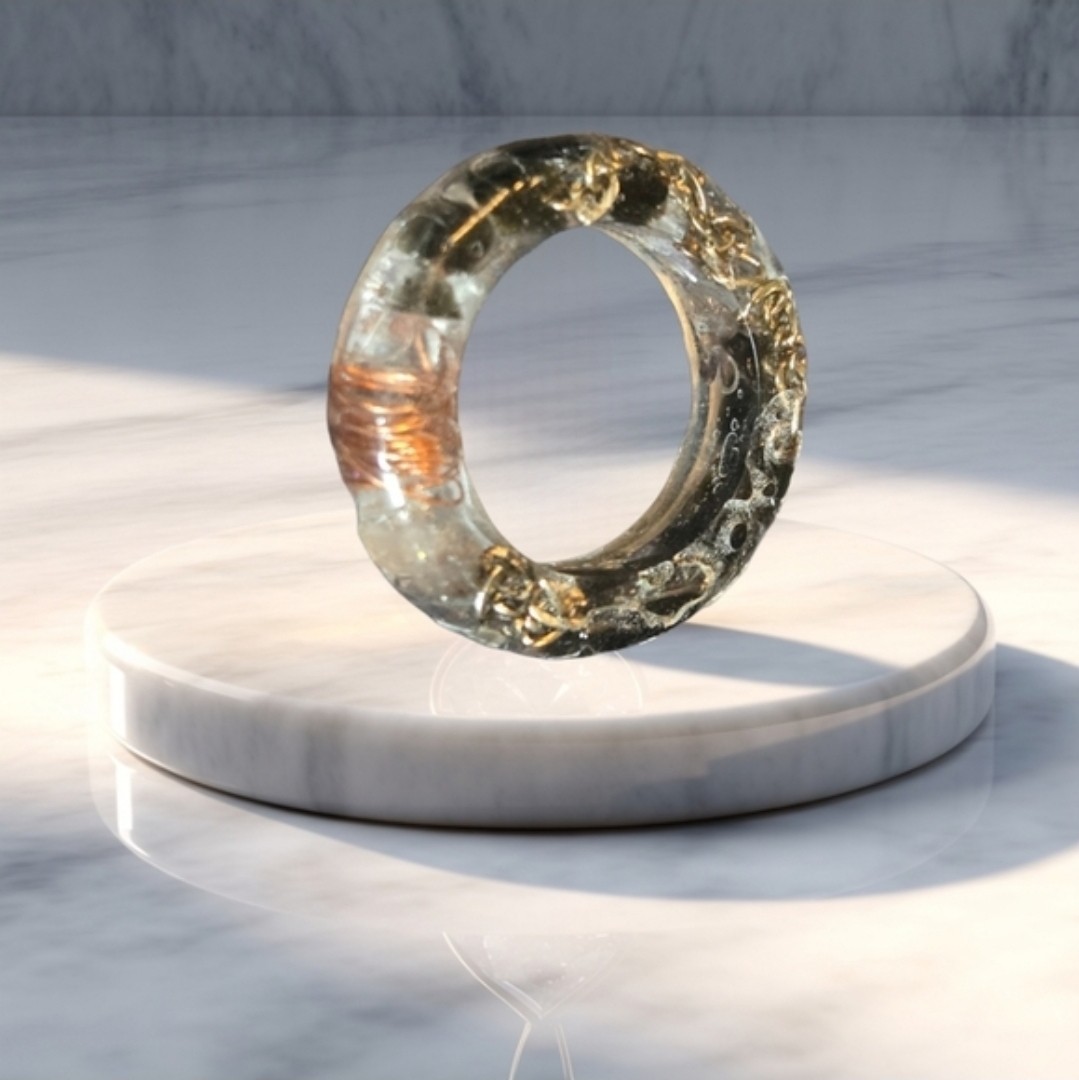 Handmade Orgonite Ring – Reiki Infused – Custom Made to OrderSize 6-12