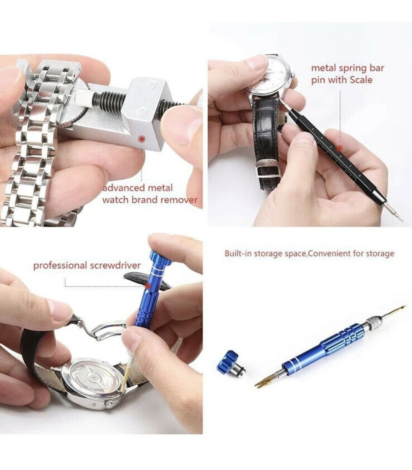 Watch Repair Kit Professional Battery Replacement Tool Watch Link Remover Band