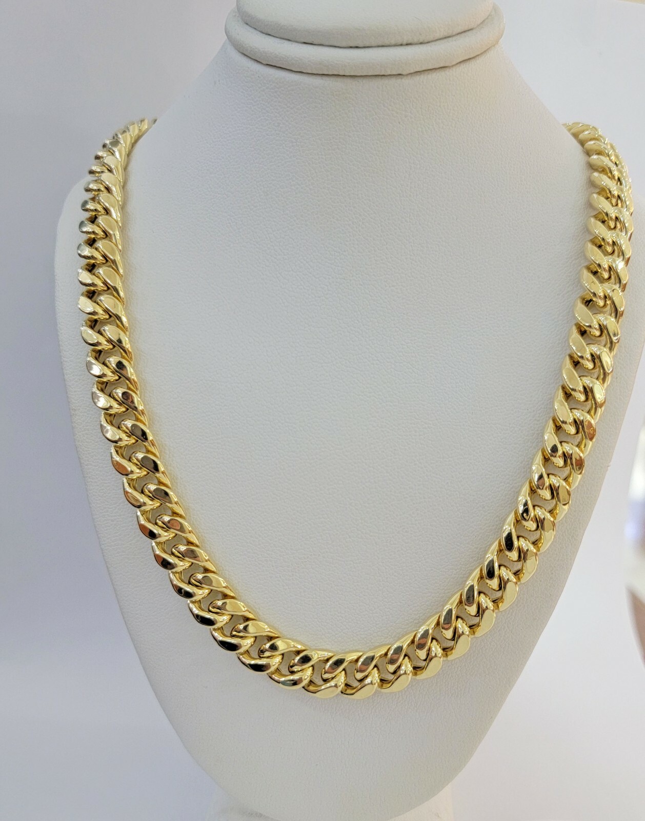 14k 10mm Mens Chain Miami Cuban Link Necklace 22″ REAL 14KT Real Gold Sale.