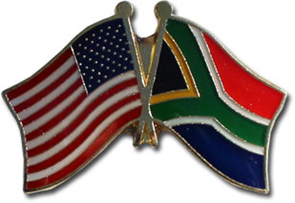 USA American South Africa Friendship Flag Bike Motorcycle Hat Cap lapel Pin