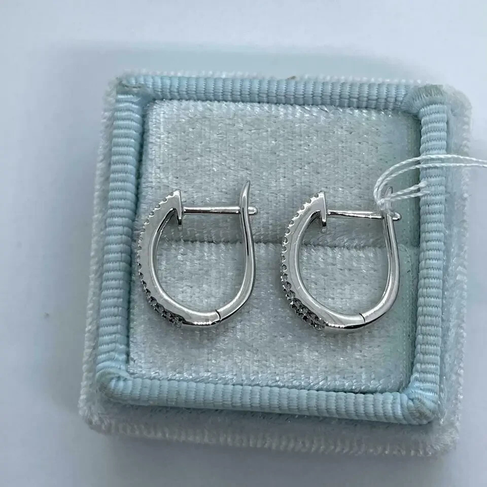 2Ct Lab Created D Diamond Three-Row Huggie Hoop Earrings 14K White Gold Over