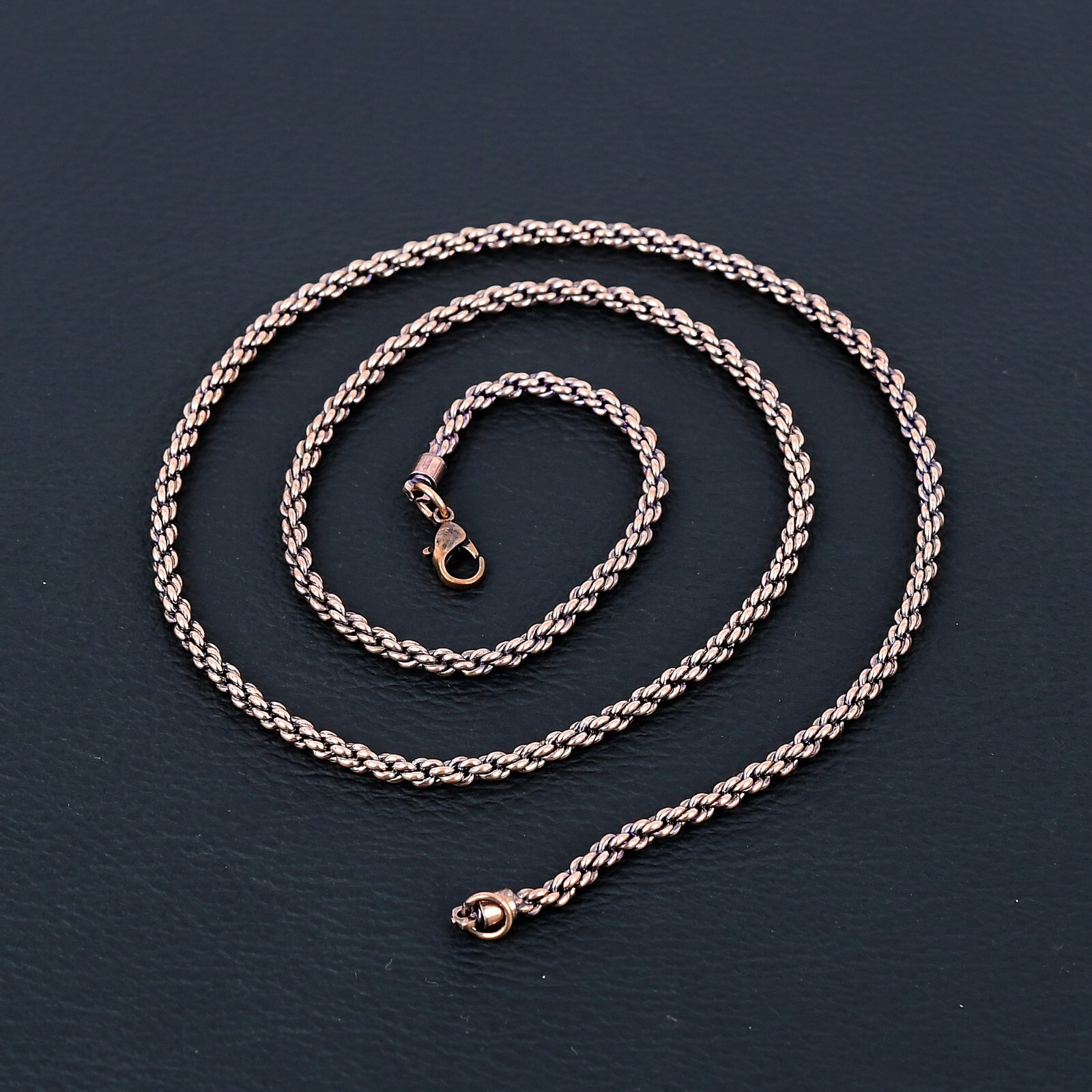 18,20,22,24,26Copper Bead Chain With Hook or Lobster Clasp, Solid Finished Chain