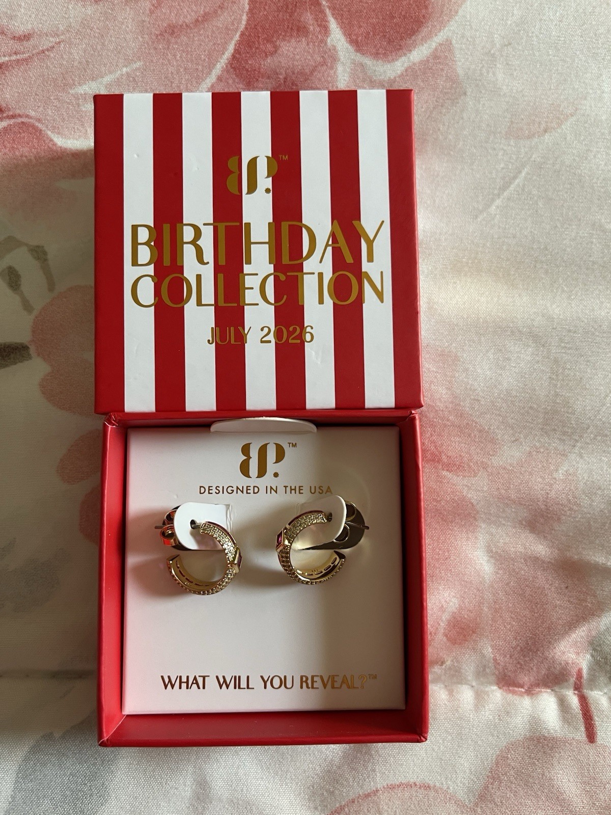 Bomb Party BP July 2026 The Chloe Hoops LC Ruby Rose Gold Earrings