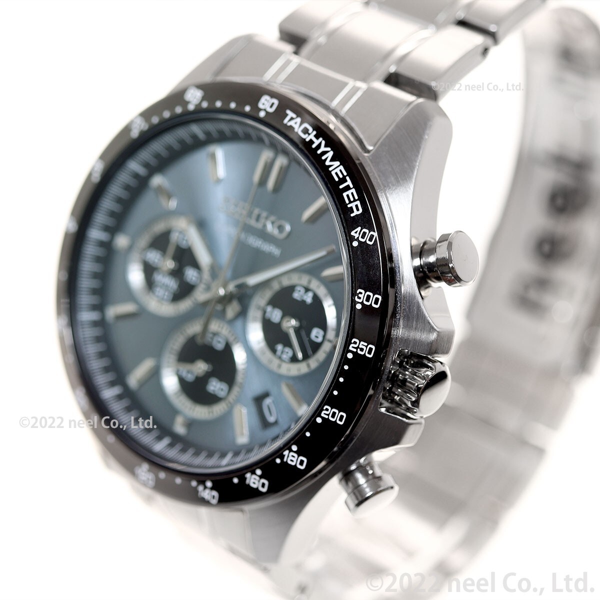 SEIKO Spirit SBTR027 Light Blue Stainless Chronograph Men`s Watch New Japan Box