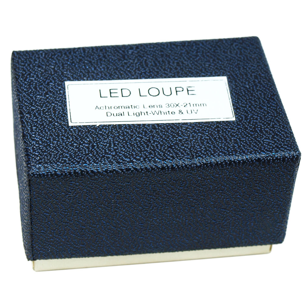 30X Magnification 21mm Triplet Jewelers Loupe with LED – UV Dual illumination