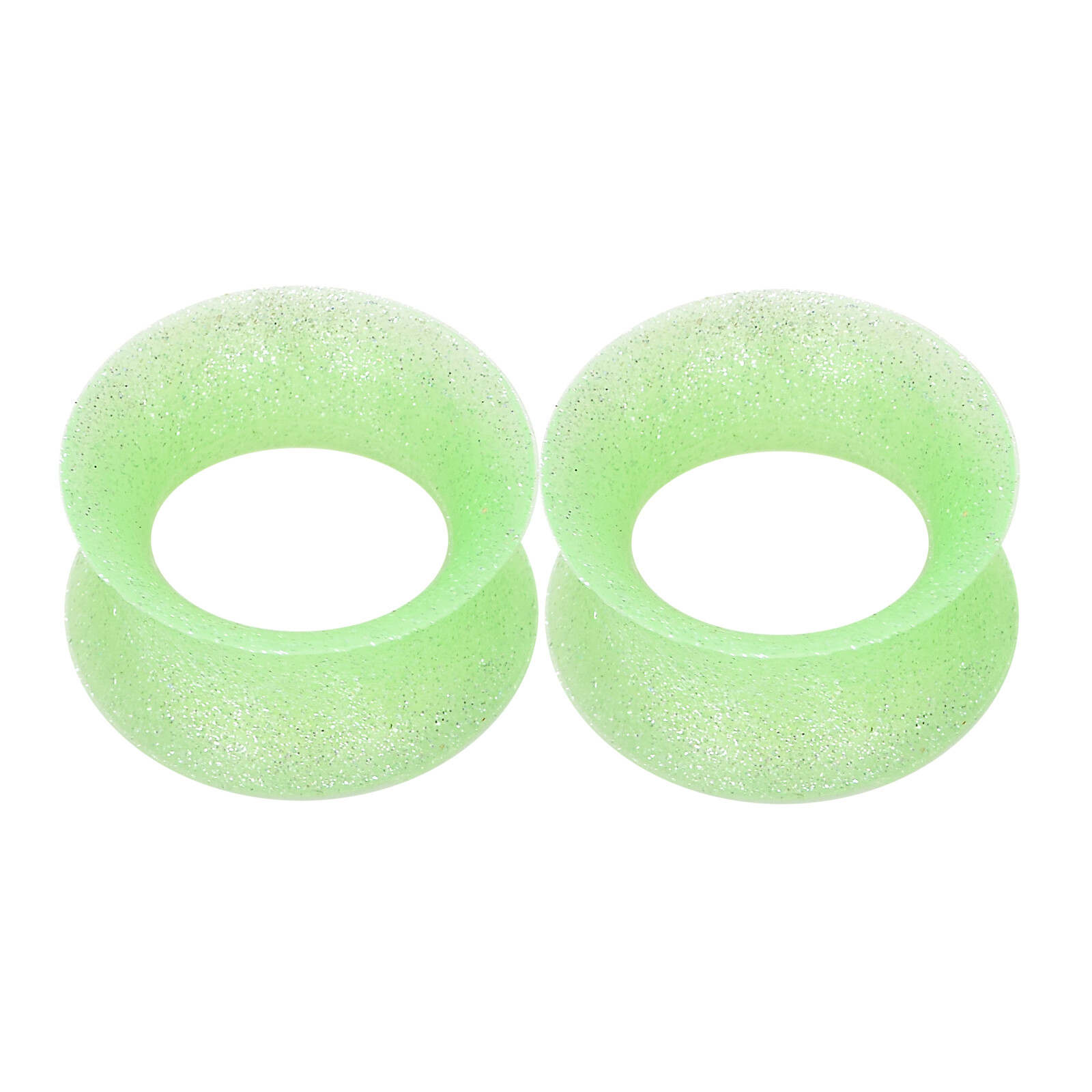 2PCS Pearl Powder Soft Silicone Ear Plugs Gauges-Thin Flesh Tunnel Expander Plug