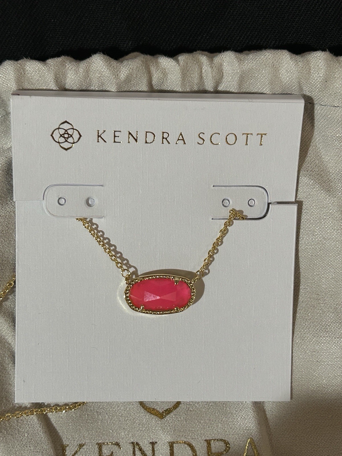 New! Kendra Scott Elisa Azalea Illusion Pink Necklace Gold Tone