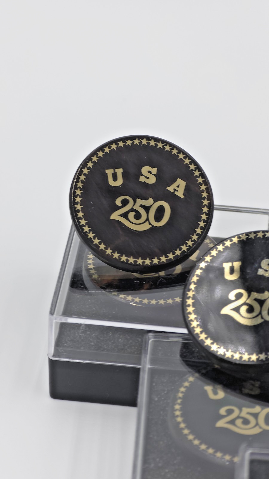 USA 250th Anniversary Obsidian Stone Pin Set OF 5 Badge 1.2″Limited Edition
