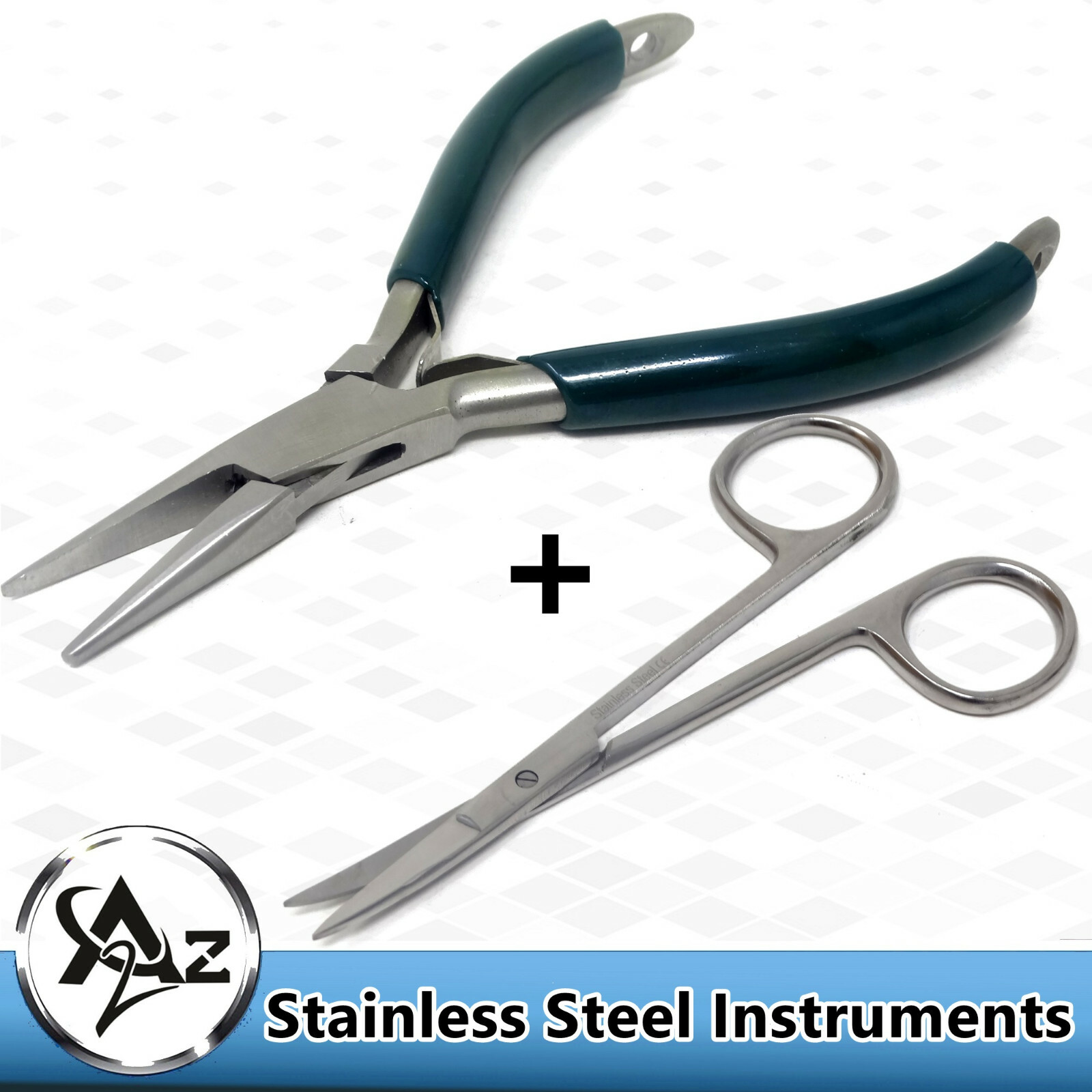 Pliers Flat Jaws Nose Jewelry Bead Wire Work Tool Straighten Wire + CRV Shears