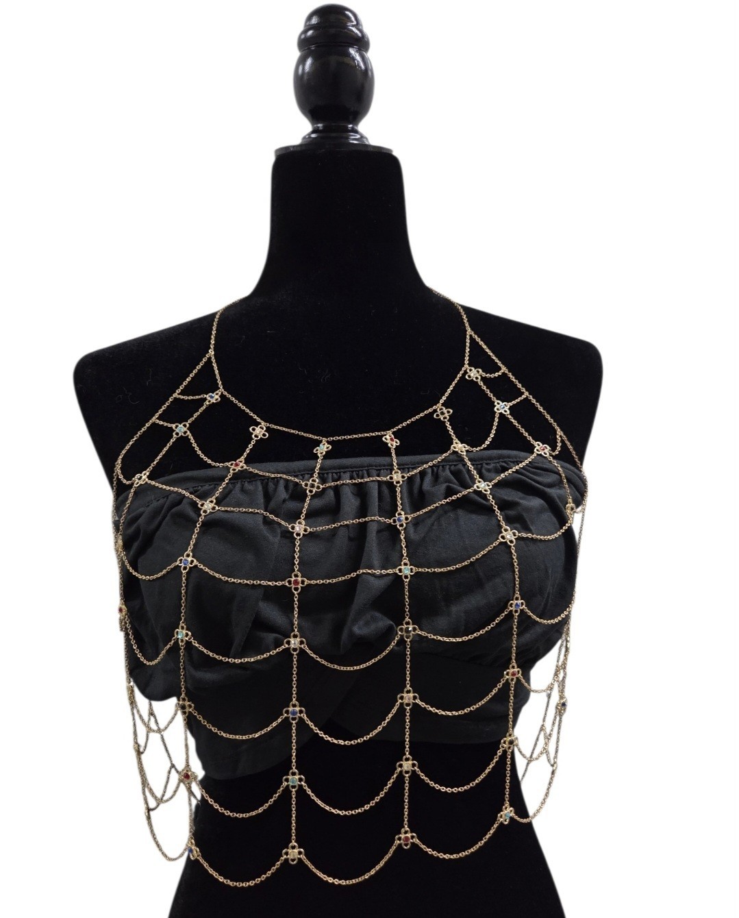 Women’s Gold Tone Body Chain & Waist Harness With Lobster & Magnetic Clasp