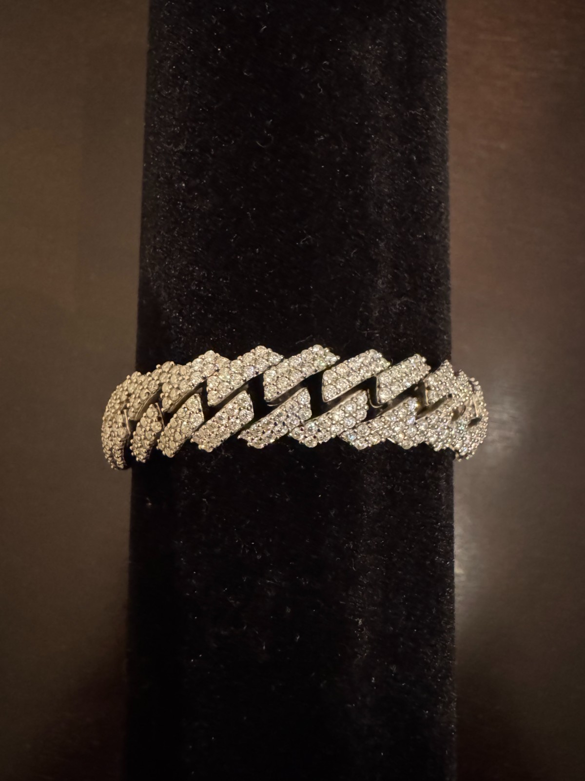 12mm VVS Moissanite Cuban Link Bracelet (Solid Silver)