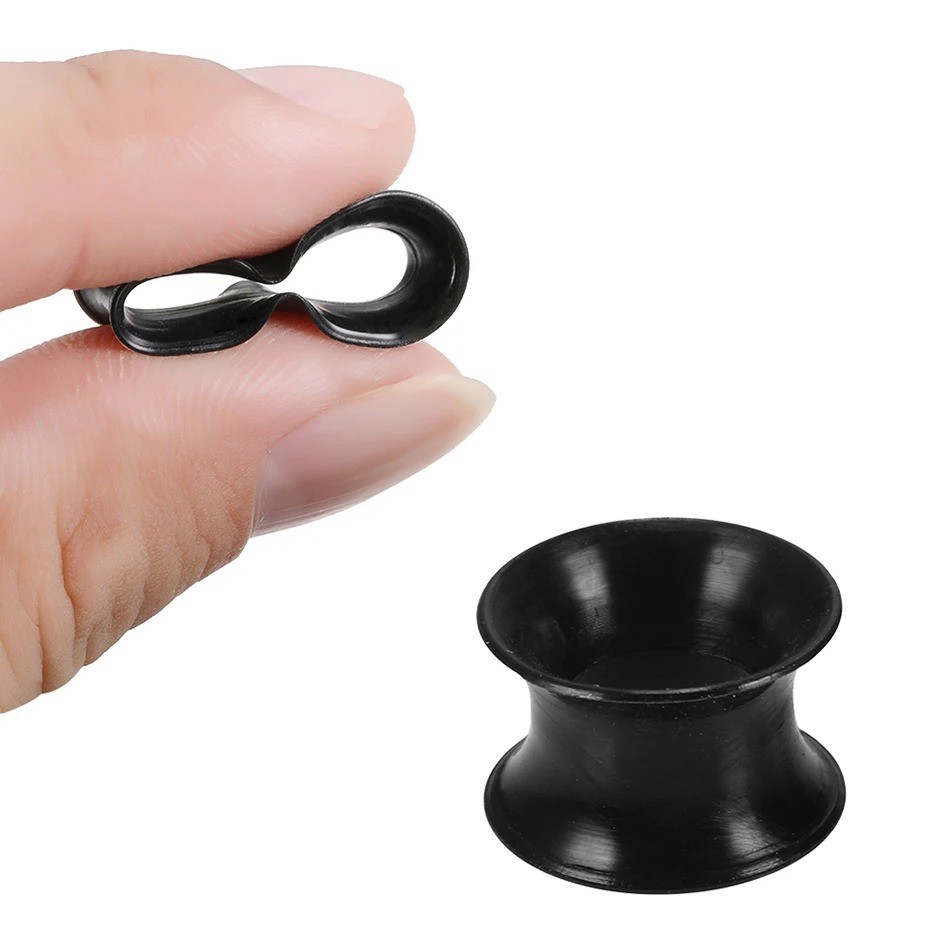 2pcs Thin Silicone Ear Plug Ear Tunnels Plugs Gauges Jewelry Earlets Flesh Gauge