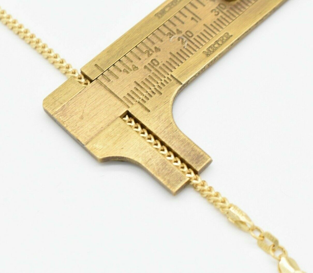 2.2mm Wheat Franco Chain Bracelet Real 10K Yellow Gold 7″