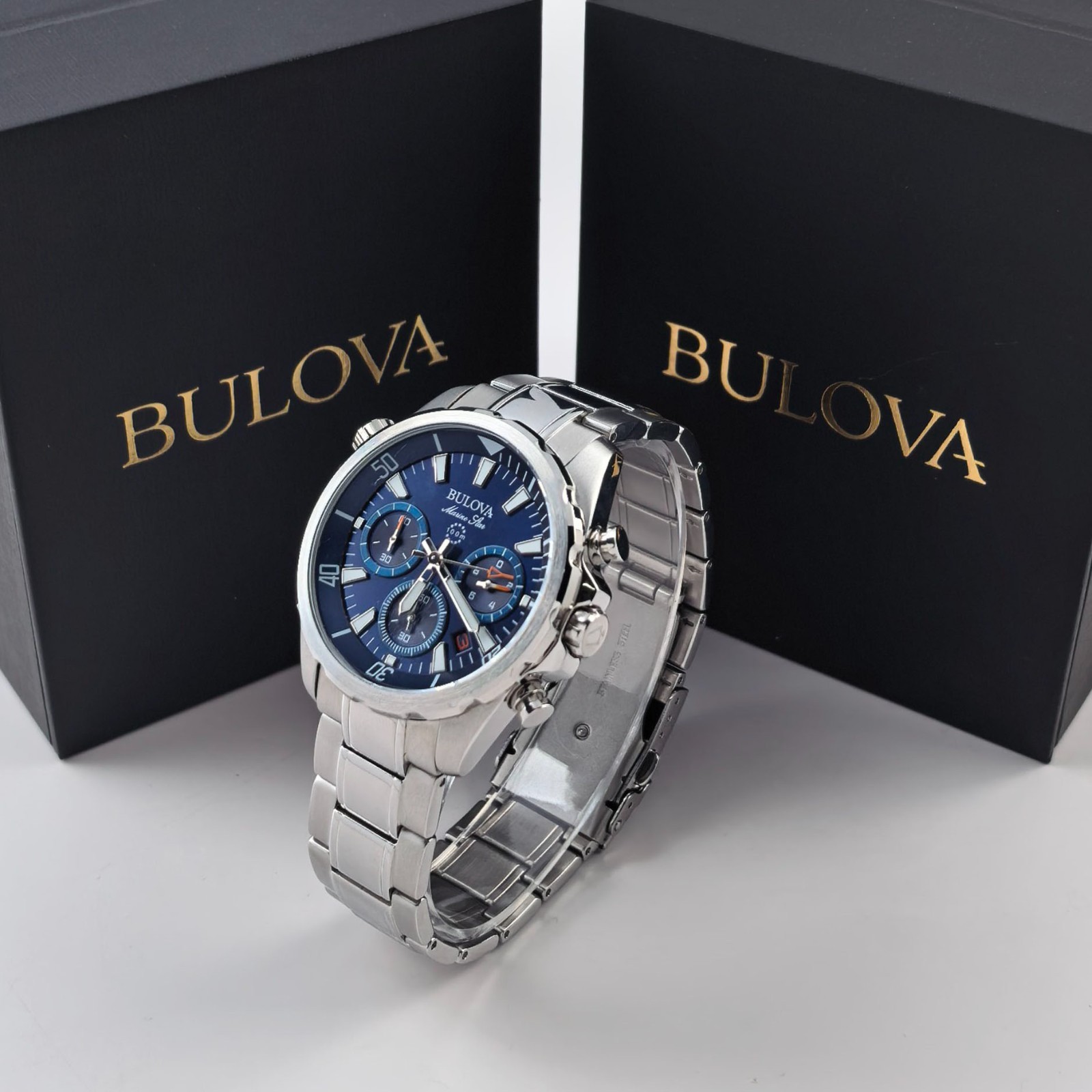 Bulova Classic Marine Star Blue Dial Chronograph Men’s Quartz Watch 96B256