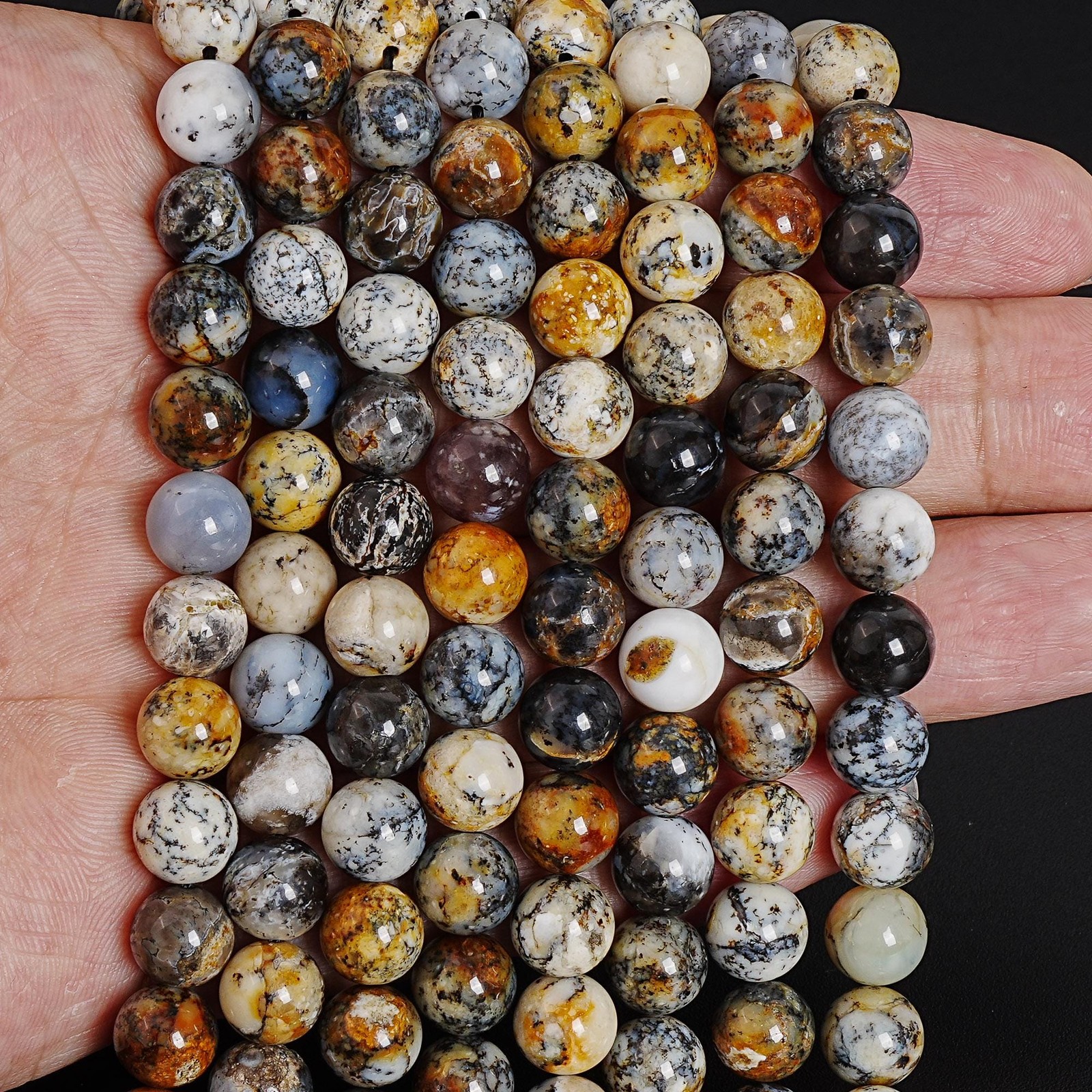 Natural Multicolor Ocean Jasper Beads AA Round Gemstone Loose Bead 6MM 8MM